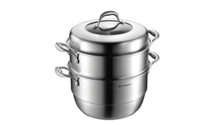 CAL' SUNNY SERIES STAINLESS STEEL STEAMING LATTICE WITH TWO LAYERS OF DOUBLE BOTTOM